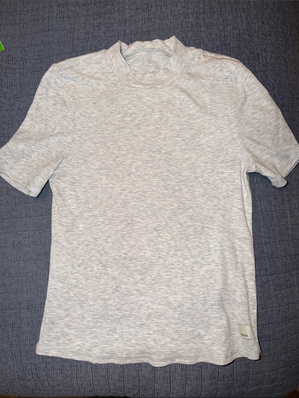 Vuori Light Gray Short Sleeve Mock Neck Shirt